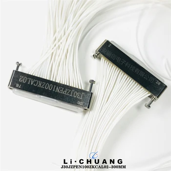 壓接插座J30JZPEN100ZKCAL02-500MM矩形連接器100芯航空電纜頭