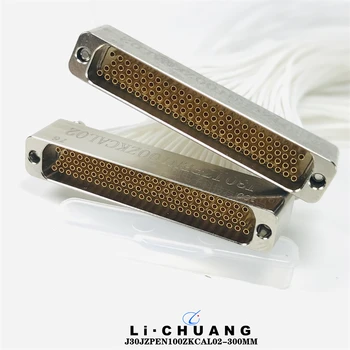 壓接插座J30JZPEN100ZKCAL02-500MM矩形連接器100芯航空電纜頭