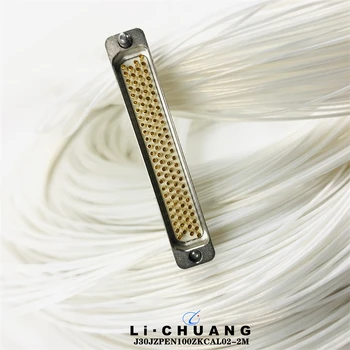 壓接插座J30JZPEN100ZKCAL02-500MM矩形連接器100芯航空電纜頭