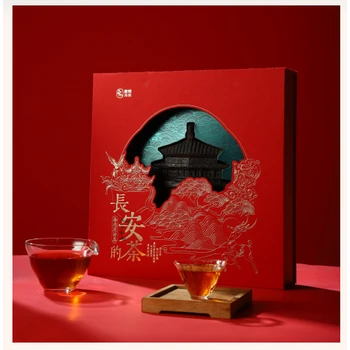 西安特色地域文化紀(jì)念品鐘樓造型大雁塔茯茶雕桌擺