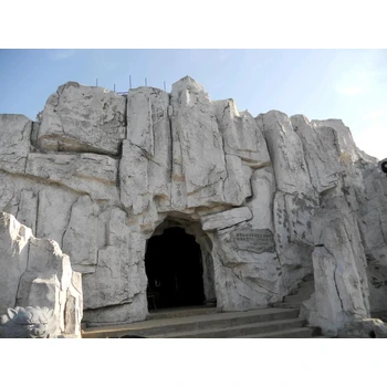 山東諸城斧劈石假山假山大門制作