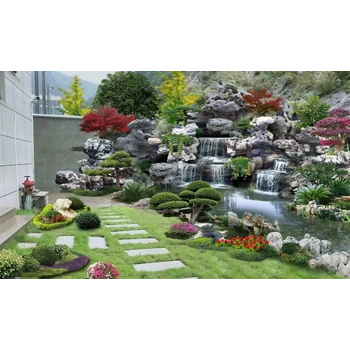 山東菏澤天然石假山駁岸千層石假山