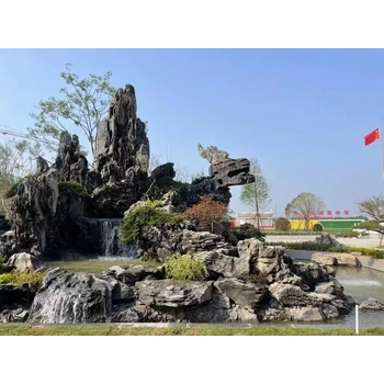 天津靜海青版石假山假山噴泉