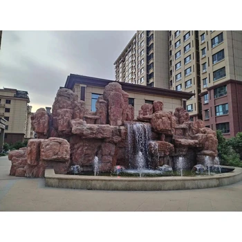 陜西漢中斧劈石假山小區(qū)假山制作
