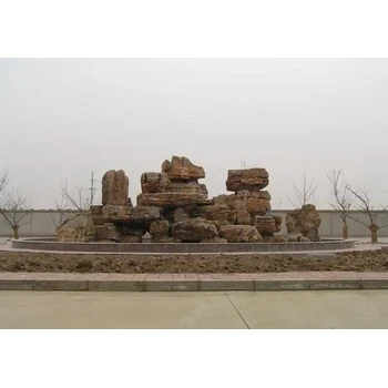 山東菏澤天然石假山駁岸千層石假山
