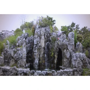 山東諸城斧劈石假山假山大門制作