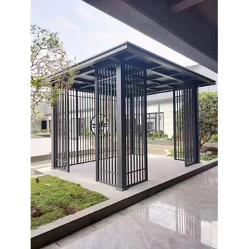 廠家直供不銹鋼景觀廊架戶外創(chuàng)意金屬造型庭院大型涼亭防雨裝配式