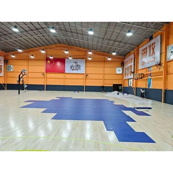 籃球館運(yùn)動木地板翻新流程_勁步運(yùn)動木地板翻新