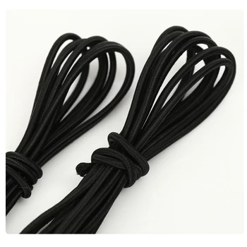 廠家現(xiàn)貨1-12mm黑色乳膠圓松緊帶箱包服飾輔料高彈松緊繩白彈力繩