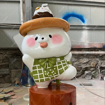 玻璃鋼雕塑網(wǎng)紅公仔定制吉祥物卡通動(dòng)漫人物室外景觀大型落地?cái)[件