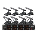 JRLON,LA-2800,一拖八短方桿無(wú)線會(huì)議麥克風(fēng),帶電池可充電款