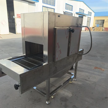 珍珠鸡烧毛机连续式猪皮烤皮机兔头燎毛设备