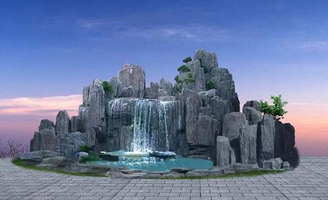 山西朔州太湖石假山 千層石假山疊水