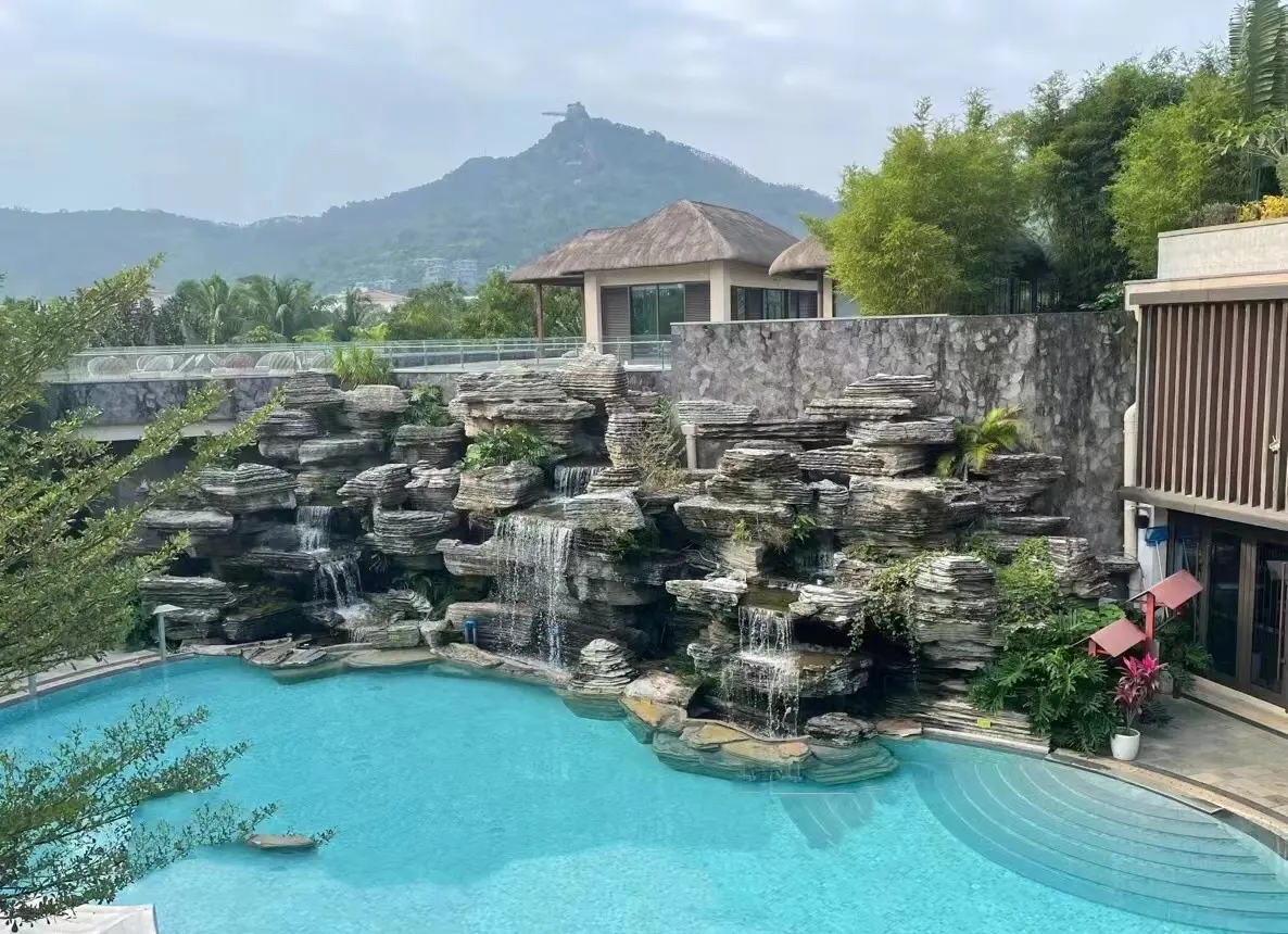 山西朔州太湖石假山 千層石假山疊水