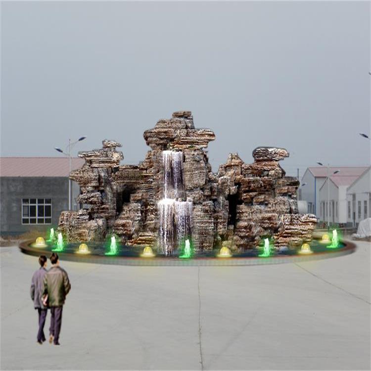 山西大同上水石假山 小区假山制作