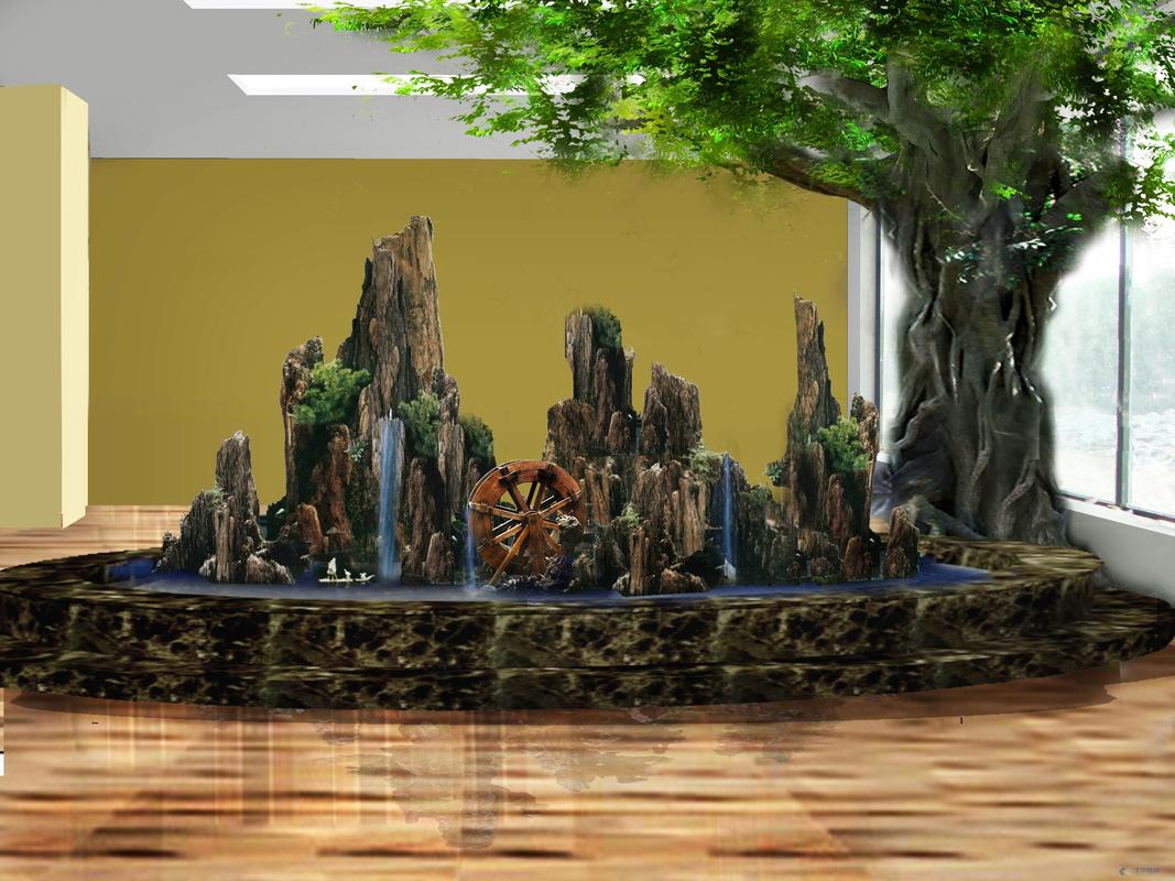 山西大同上水石假山 小区假山制作