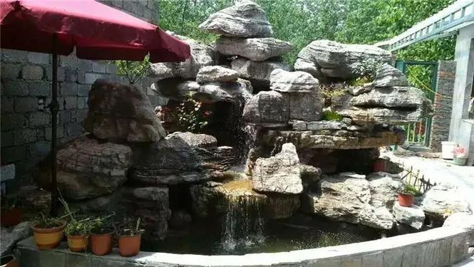 山西大同上水石假山 小区假山制作